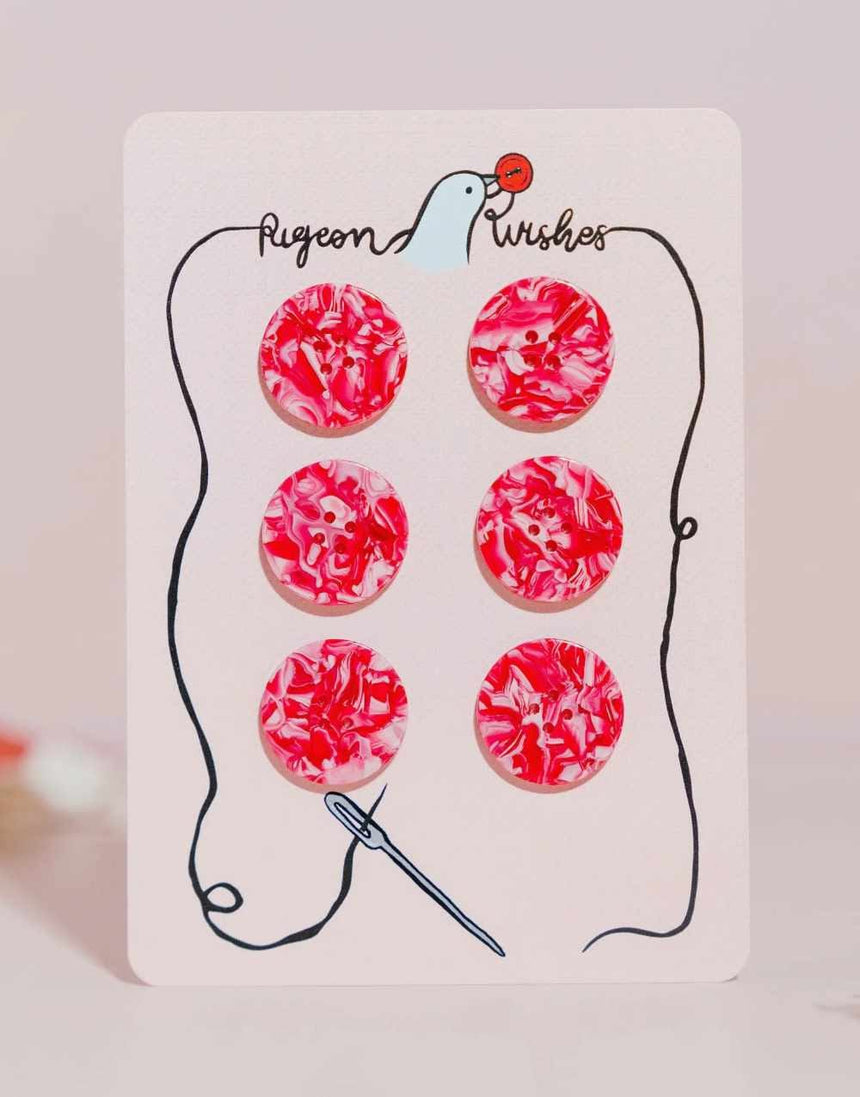 Pigeon Wishes Buttons 15mm Barbicore 25mm Buttons, Set of 6 15410