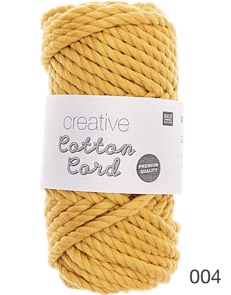 Rico Yarn & Wool 004 Mustard Rico Creative Cotton Macrame Cord, Various Colours 4051271453251 4051271453251
