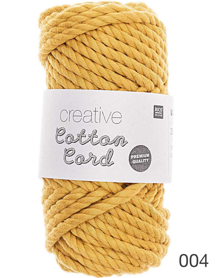 Rico Yarn & Wool 004 Mustard Rico Creative Cotton Macrame Cord, Various Colours 4051271453251 4051271453251