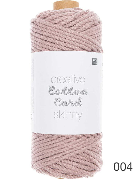 Rico Yarn & Wool 004 Dust Rico Creative Cotton Macrame Cord Skinny, Various Colours 4051271164492 4051271164492