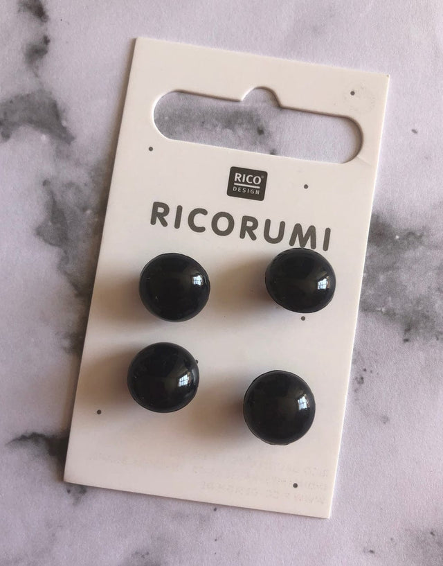 Rico Knitting Needles & Accessories Ricorumi Black Button Eyes 11mm 4051271458218 4051271458218