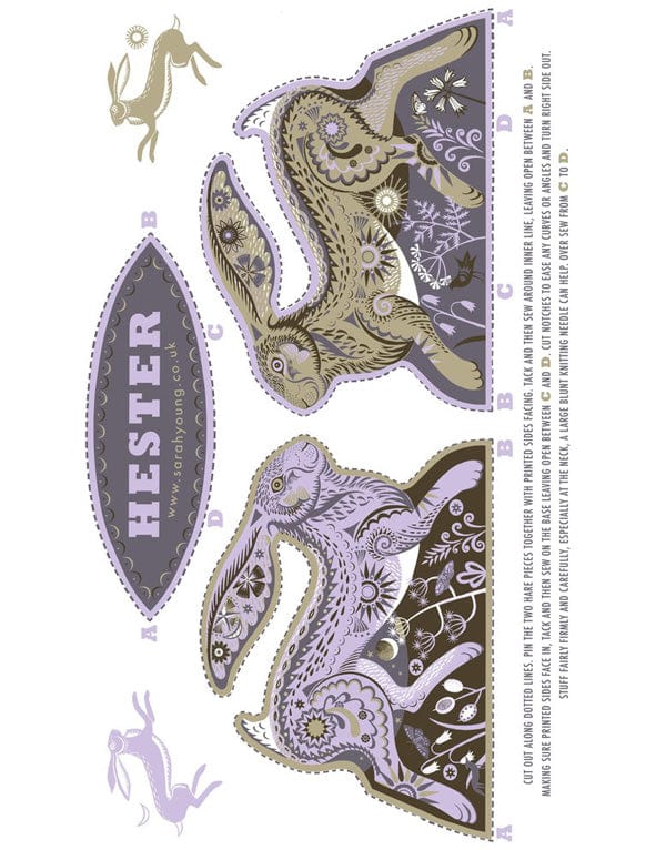 Sarah Young Sewing Kits Hester the Hare Tea Towel / Cut & Sew Kit by Sarah Young 10995