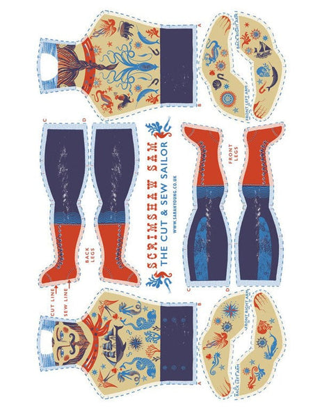 Sarah Young Sewing Kits Scrimshaw Sam Tea Towel / Cut & Sew Kit by Sarah Young 10993