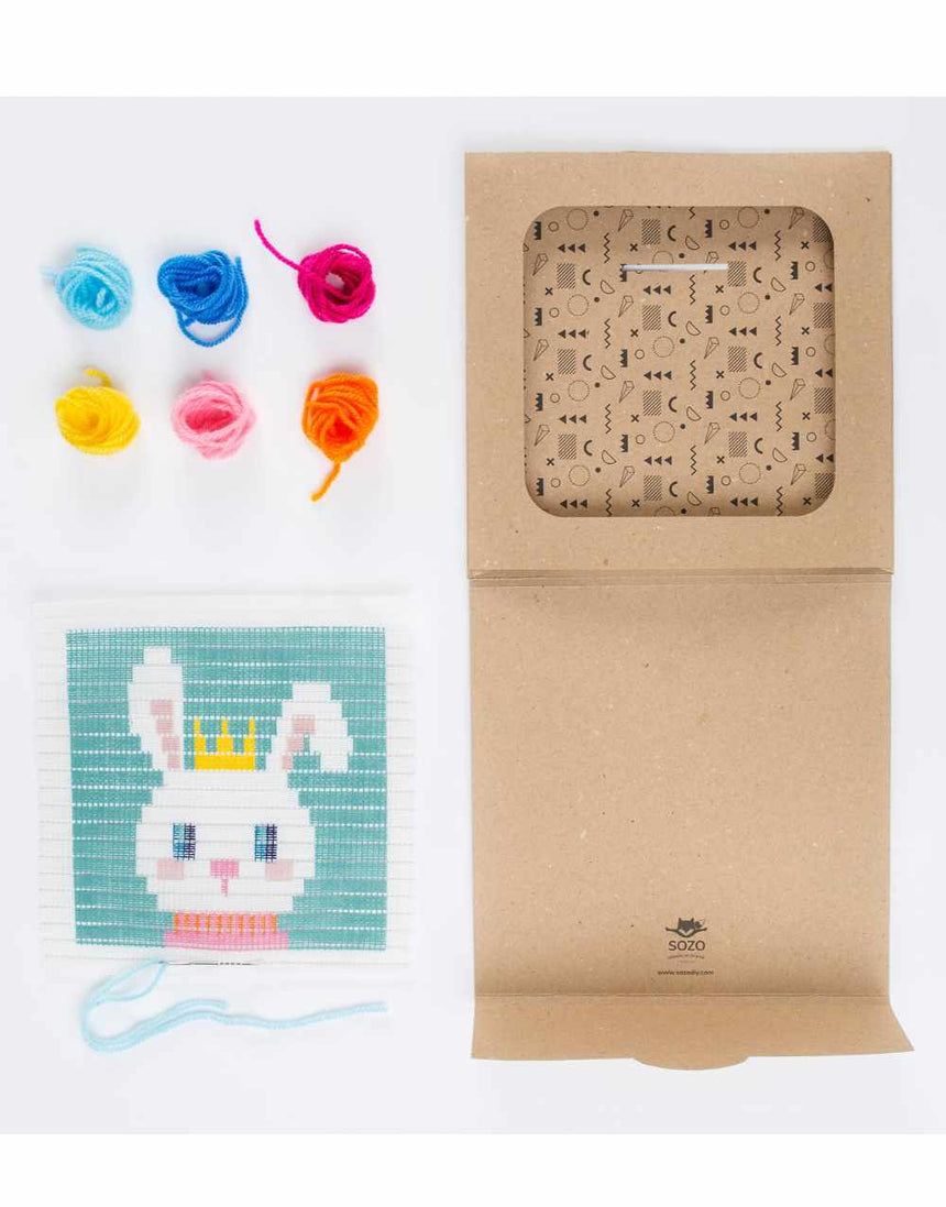 Sozo Children's Craft Kits Bunny Needlepoint Kit, Sozo DIY 608631393364 608631393364