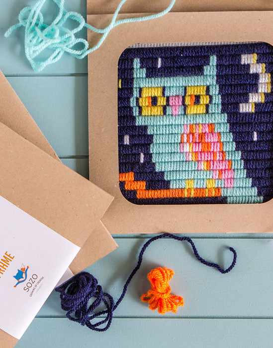 Sozo Children's Craft Kits Owl Needlepoint Kit, Sozo DIY 0608631393043 608631393043