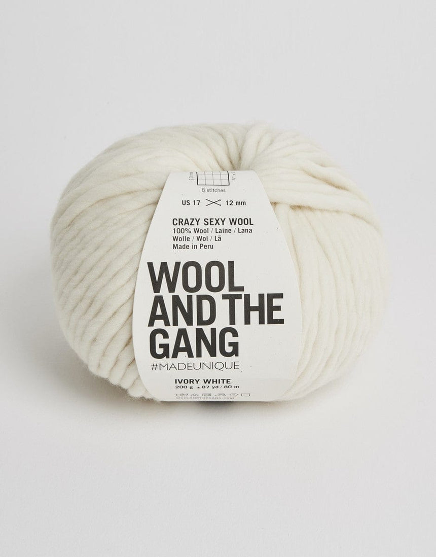 Wool and the Gang Yarn & Wool Ivory White Crazy Sexy Wool, Chunky Yarn, Wool and the Gang 700461719755