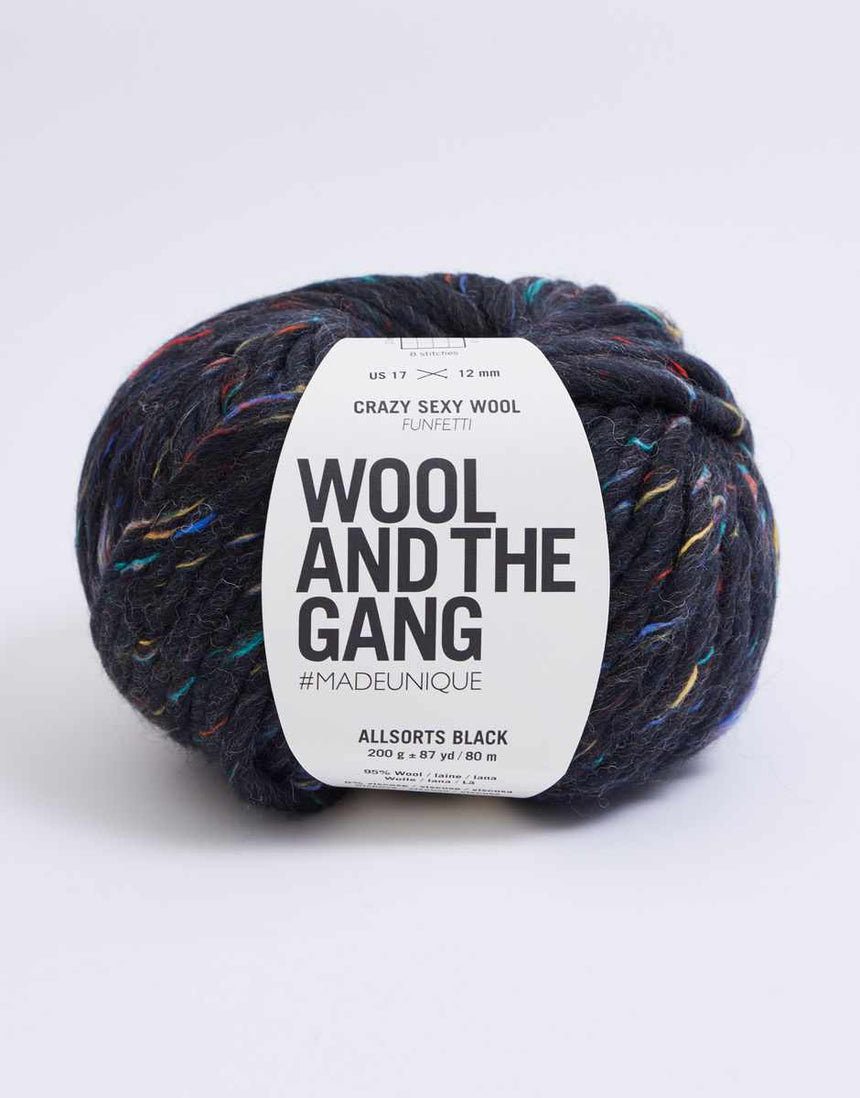 Wool and the Gang Yarn & Wool Allsorts Black Crazy Sexy Wool, Chunky Yarn, Wool and the Gang 604565069078