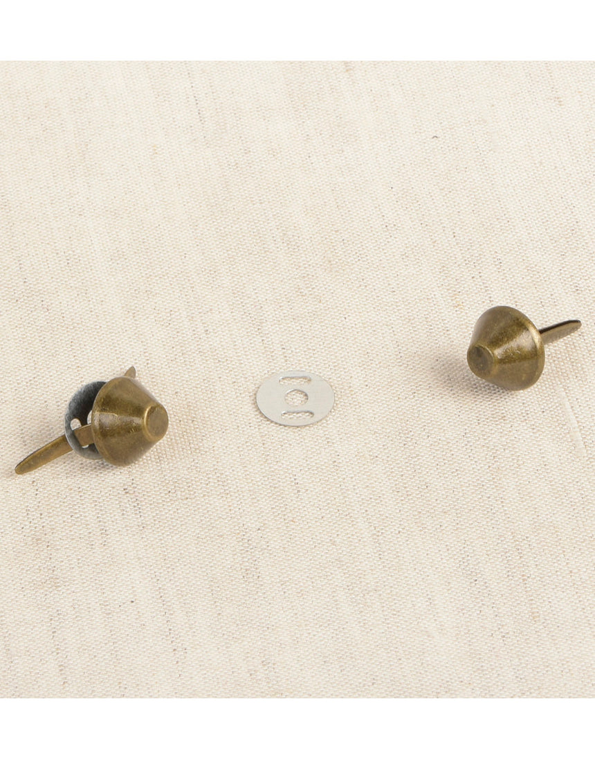 Base Nails for Bag Making, 15mm Antique Brass (Pack of 4)