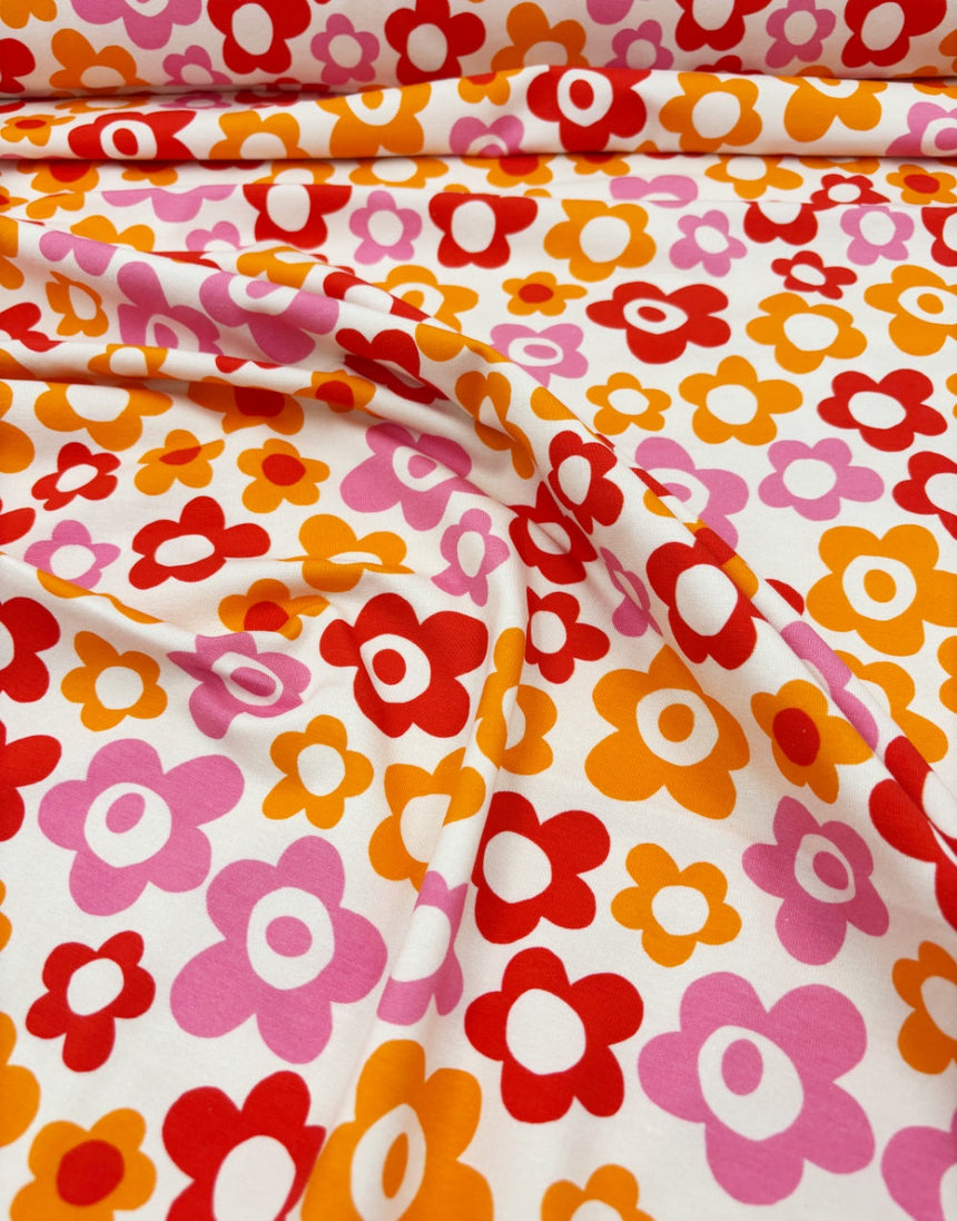 Candy Bloom Cotton Jersey Fabric