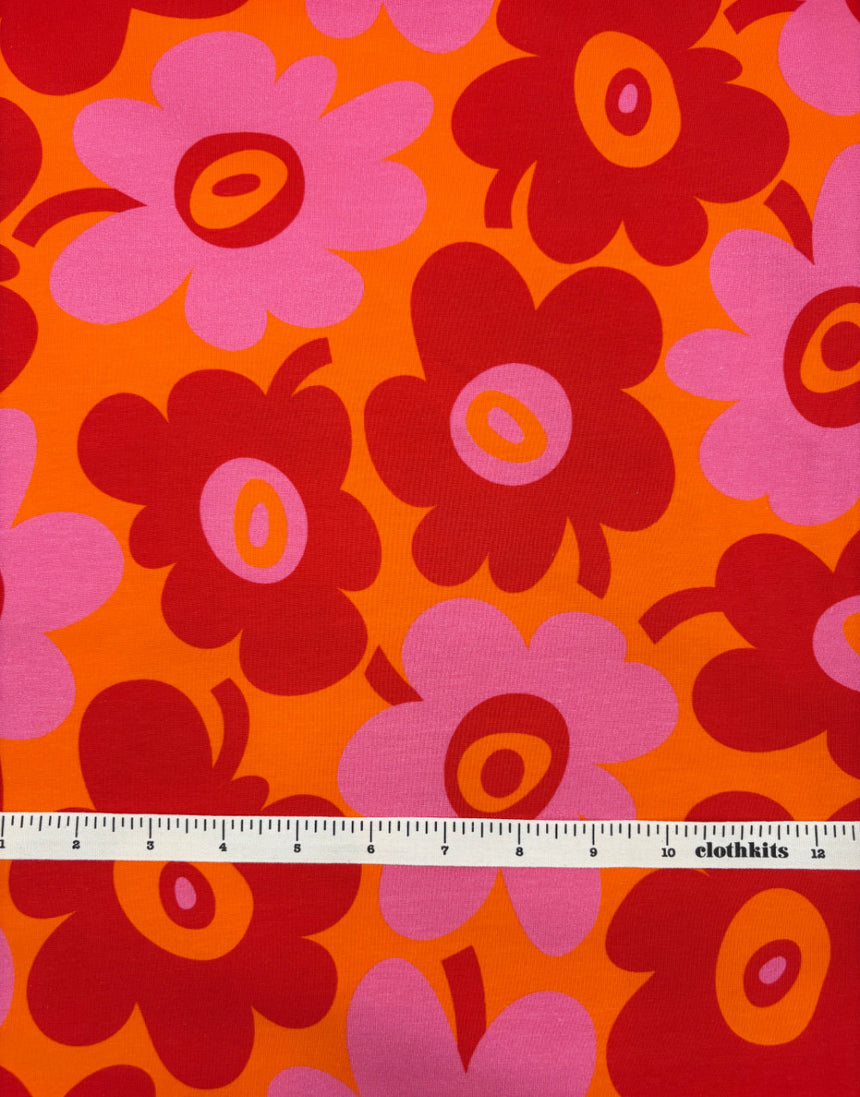 Hot Bloom Cotton Jersey Fabric