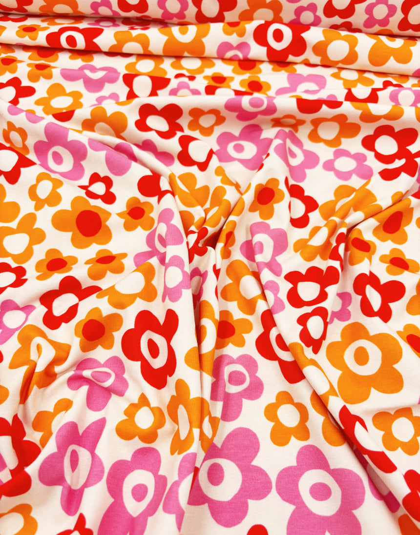 Candy Bloom Cotton Jersey Fabric