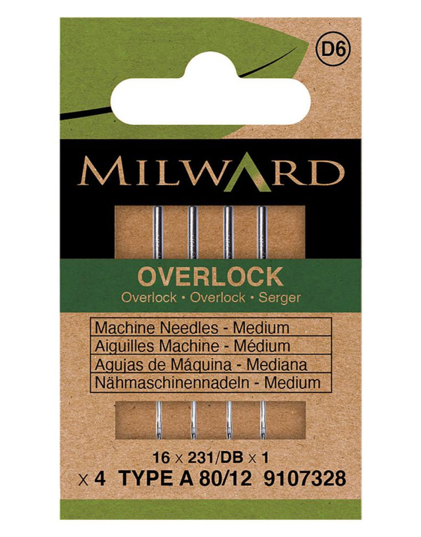 Milward Green Overlocker/Serger Needles - Type A 80/12