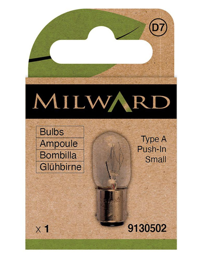 Milward Green Sewing Machine Bulb - Bayonet Type A (Small)