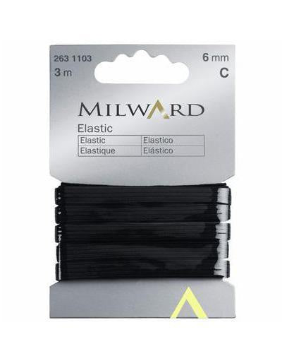 Black 6mm Elastic, 3m Pack