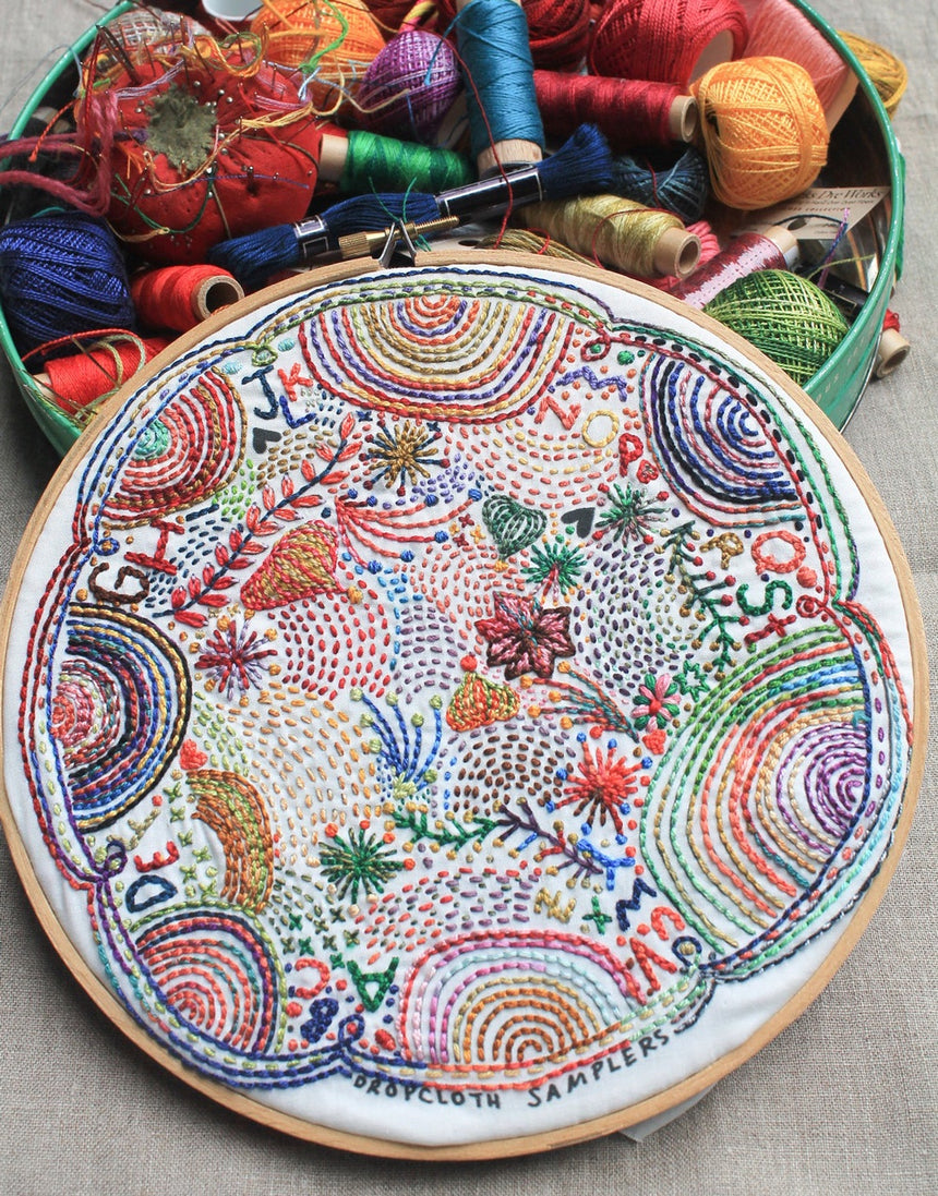 Disco Nap Alphabet Embroidery Sampler Kit by Dropcloth