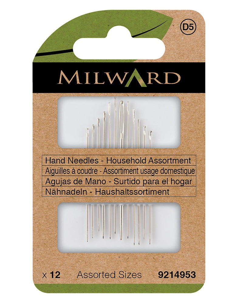 Milward Green Hand Sewing Needles - Household Assorted (12 Pack)