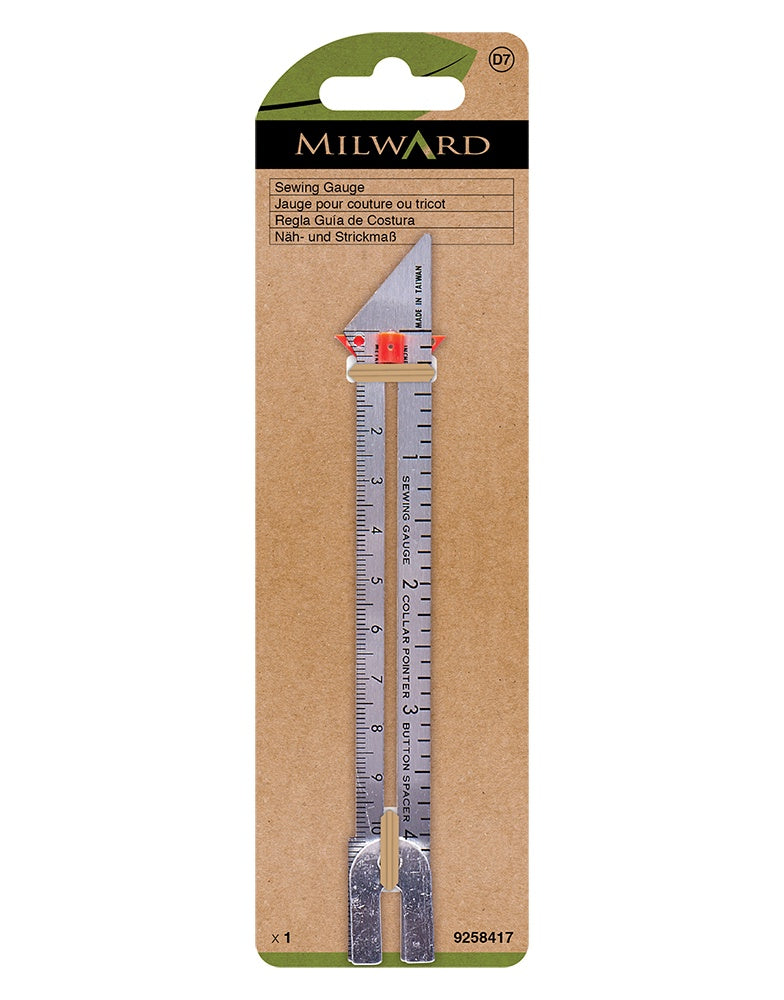 Milward Green Metal Sewing Gauge