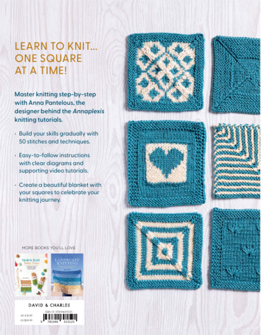 Learn to Knit in 50 Squares Book by Anna Pantelous