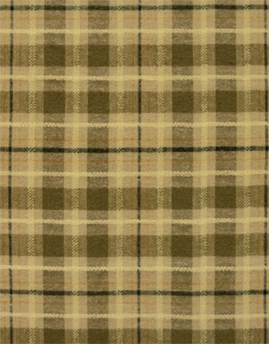 Check Paid Olive Jam Highlands Flannel Double Brushed Cotton Fabric