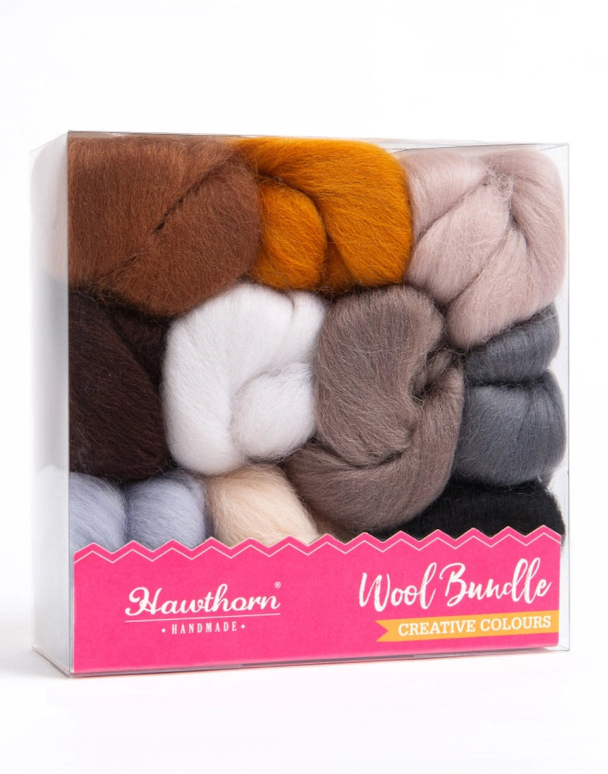 Animals Wool Bundle for Felting and Fibre Crafts, Hawthorn Handmade
