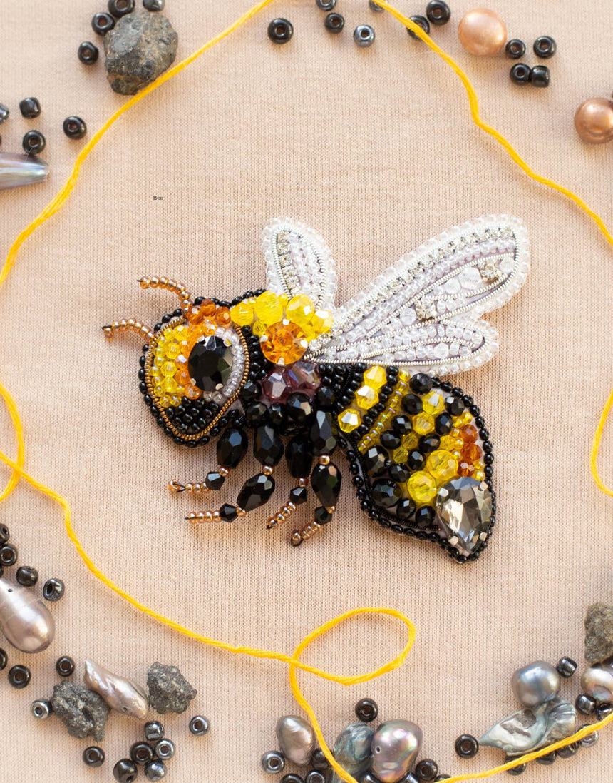 Bee Beaded Embroidery Brooch/Hanging Decoration Kit