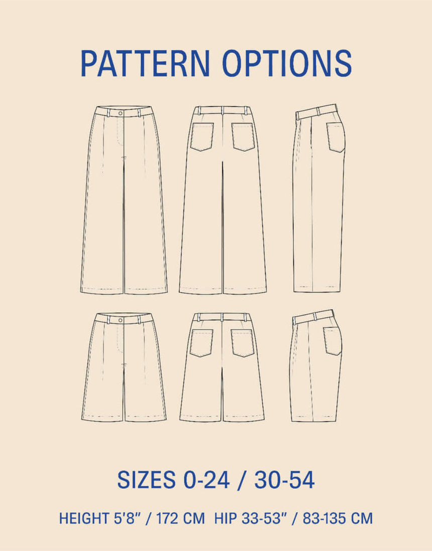Bermuda Shorts & Pants Sewing Pattern, Wardrobe by Me