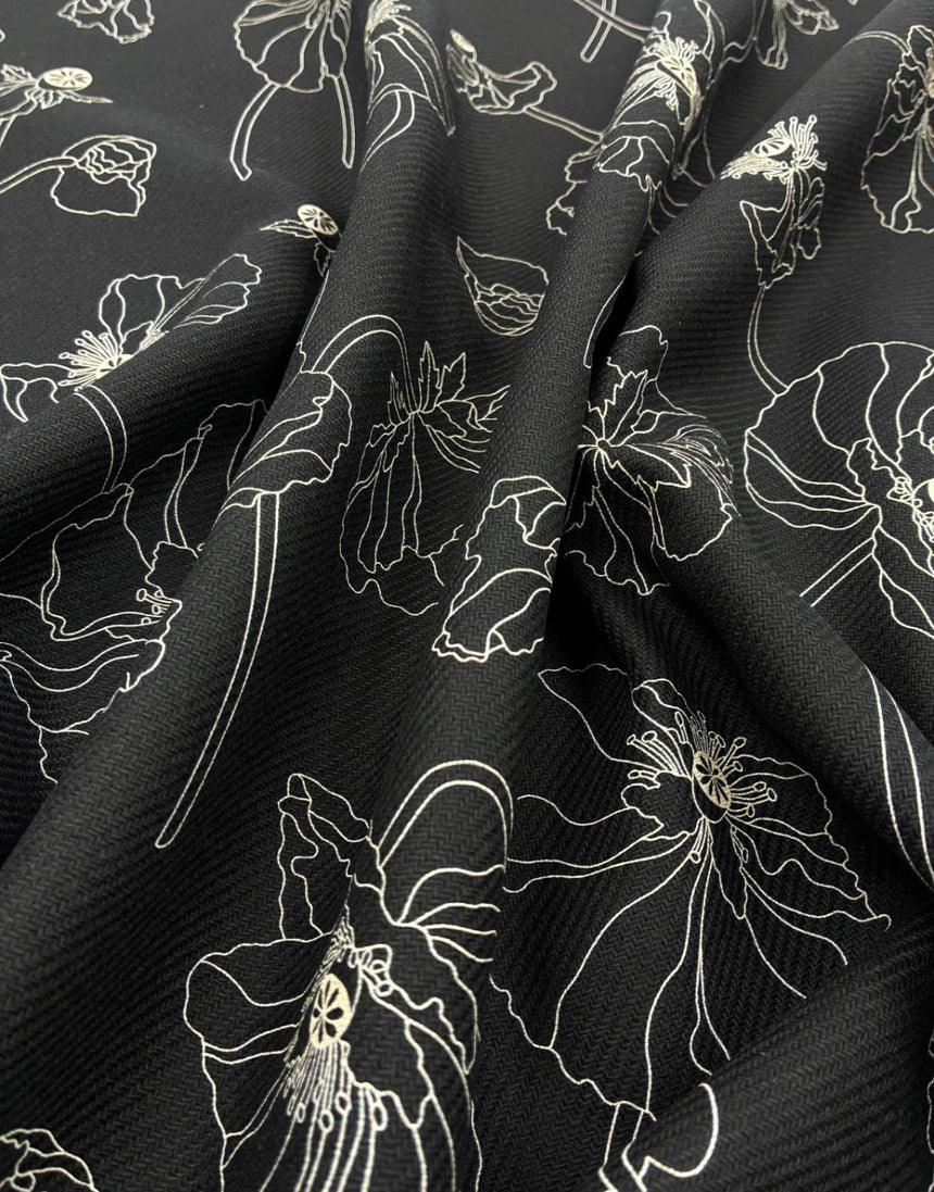 Liberty Fabrics x Manteco® MWool® Fabric, Bloom Silhouette