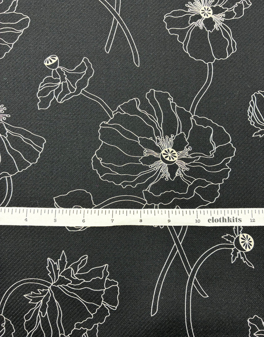 Liberty Fabrics x Manteco® MWool® Fabric, Bloom Silhouette