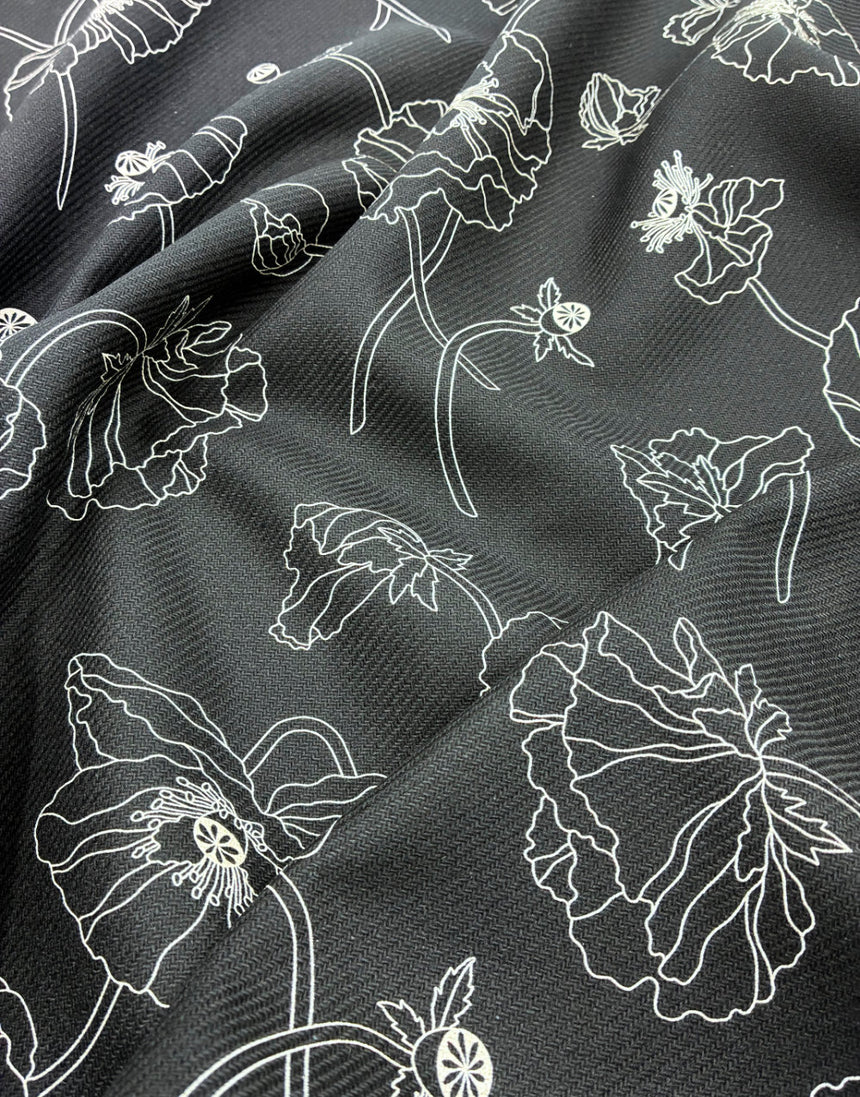 Liberty Fabrics x Manteco® MWool® Fabric, Bloom Silhouette