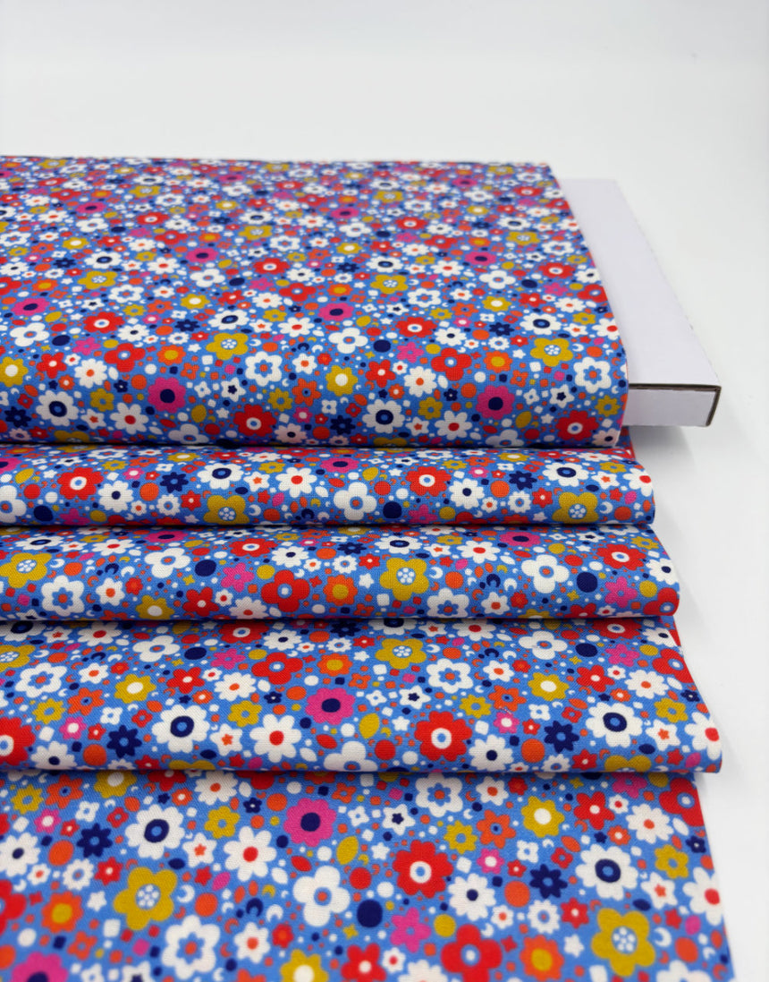 Sky Bloomin Quilting Cotton Fabric, Primavera by Sholto Drumlanrig Thread & Ink Studio