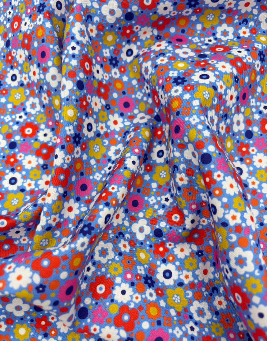 Sky Bloomin Quilting Cotton Fabric, Primavera by Sholto Drumlanrig Thread & Ink Studio