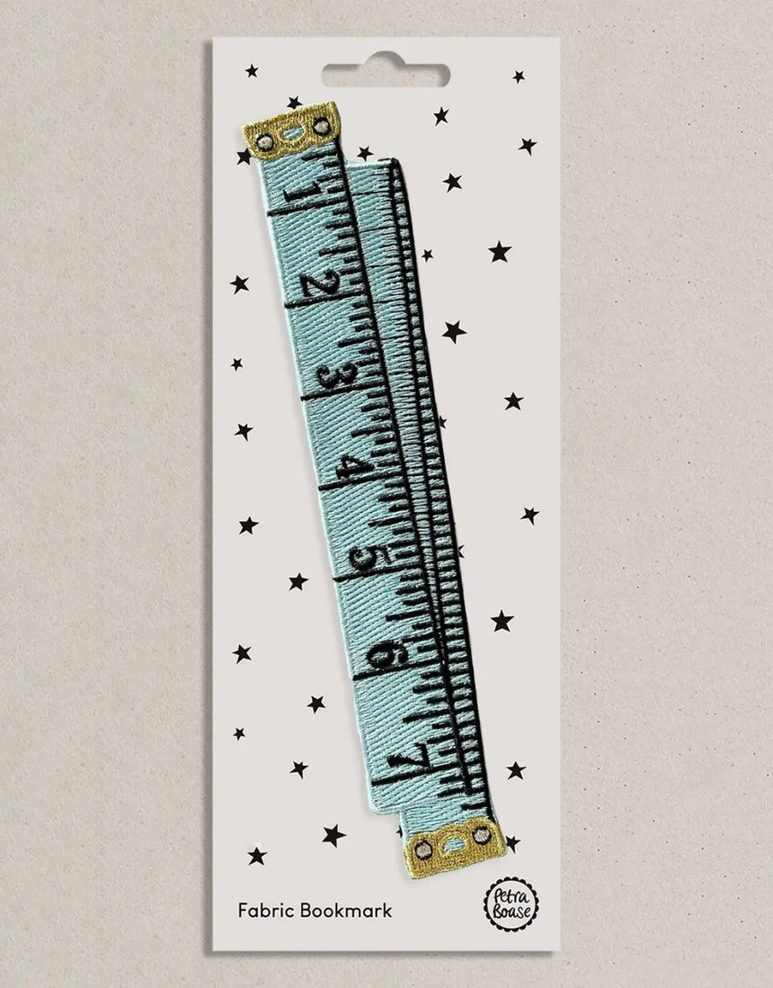 Blue Tape Measure Embroidered Bookmark, Petra Boase