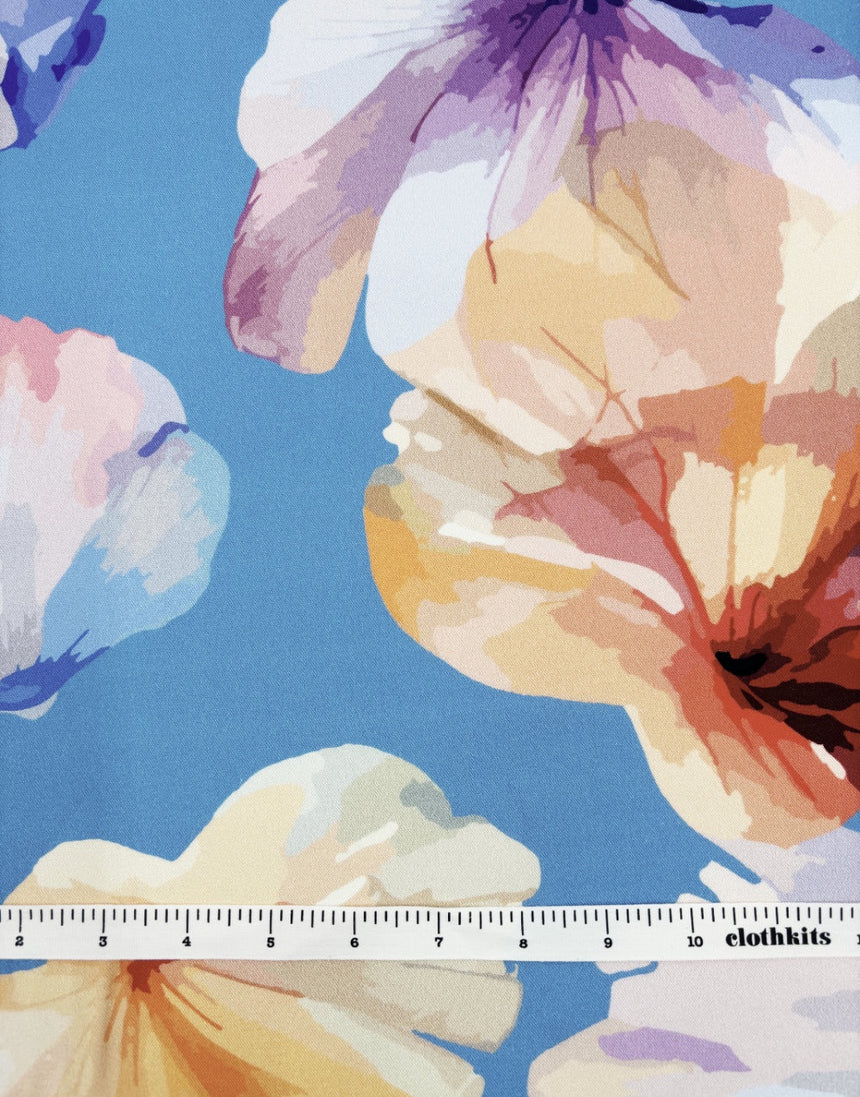 Morning Sky Petal Drift Light & Lush Viscose Fabric