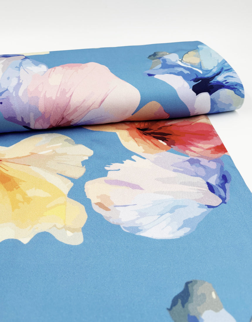 Morning Sky Petal Drift Light & Lush Viscose Fabric