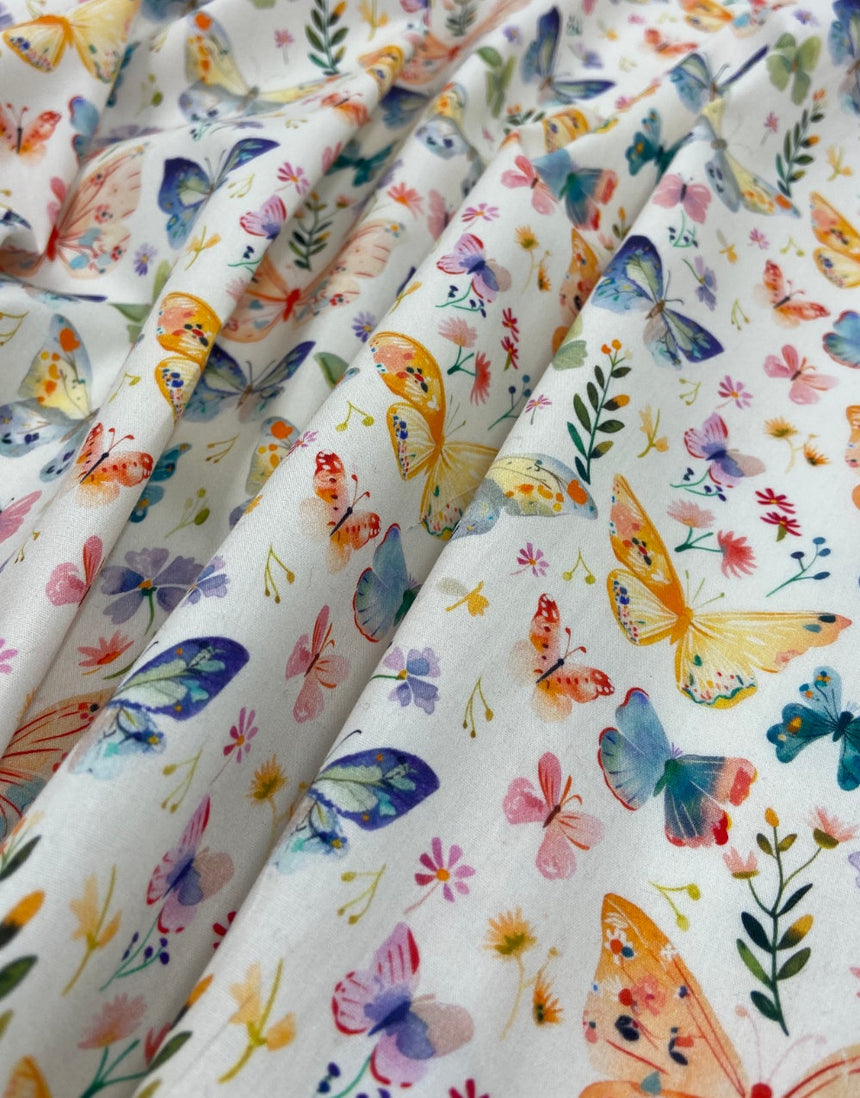 Butterfly Meadow Cotton Poplin Fabric