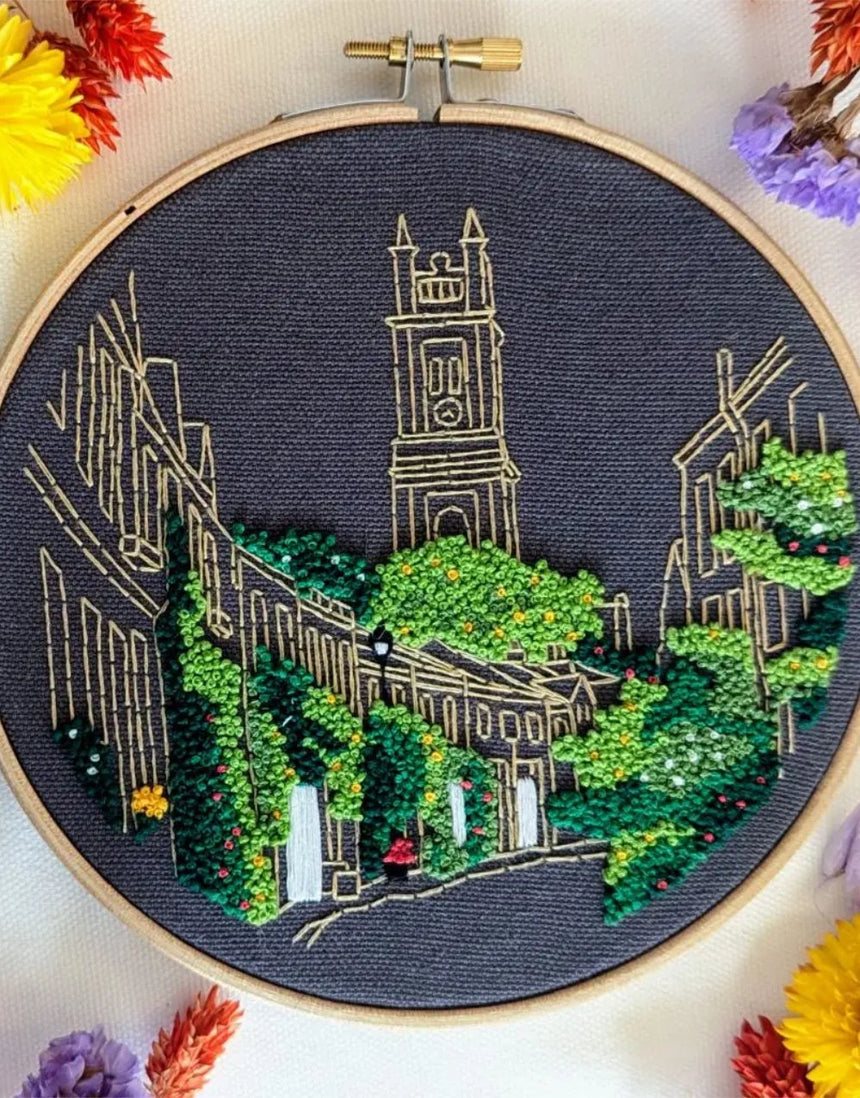 Circus Lane Edinburgh Scotland Embroidery Kit, Paraffle