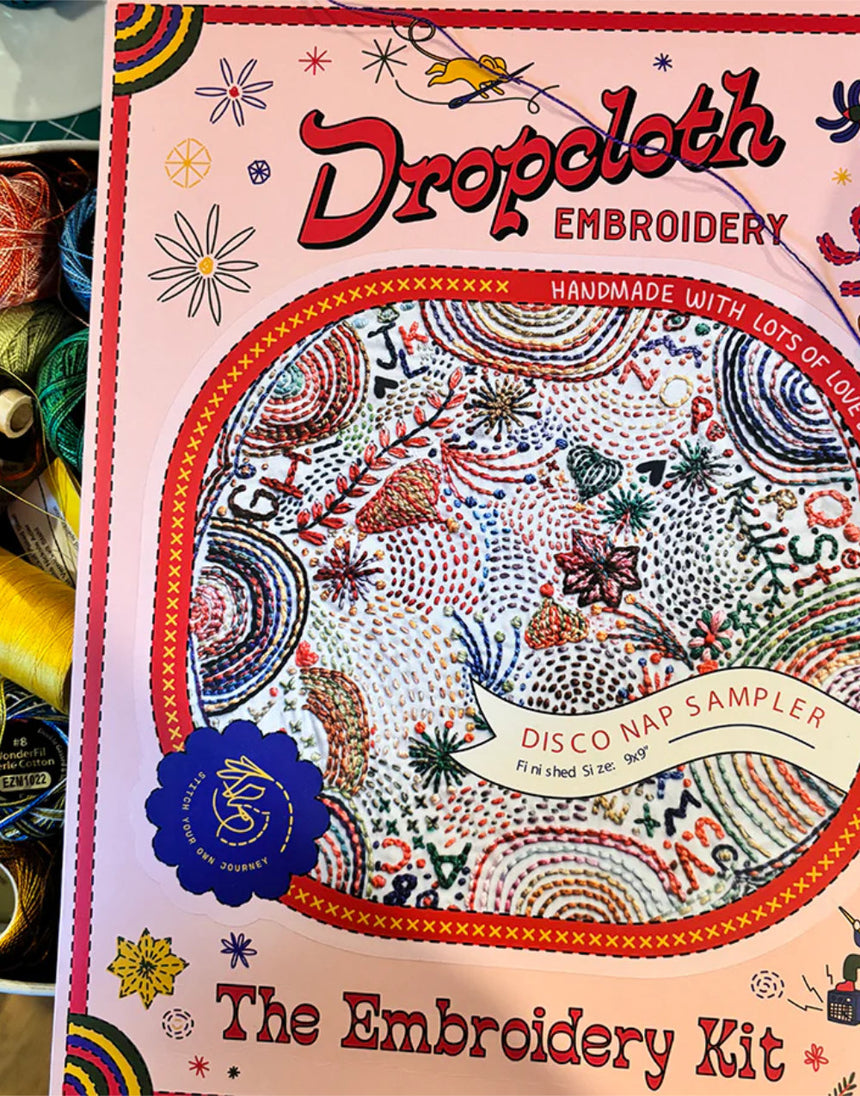 Disco Nap Alphabet Embroidery Sampler Kit by Dropcloth