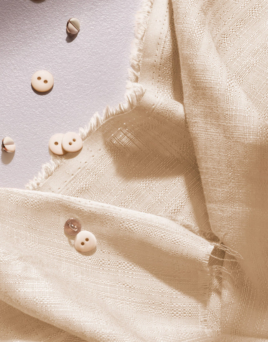 Flake Off White Cotton Viscose Fabric, Atelier Brunette