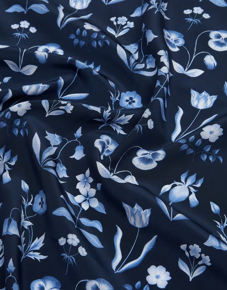 Liberty Fabrics Kensington Crepe de Chine Fabric, Floral Majesty C