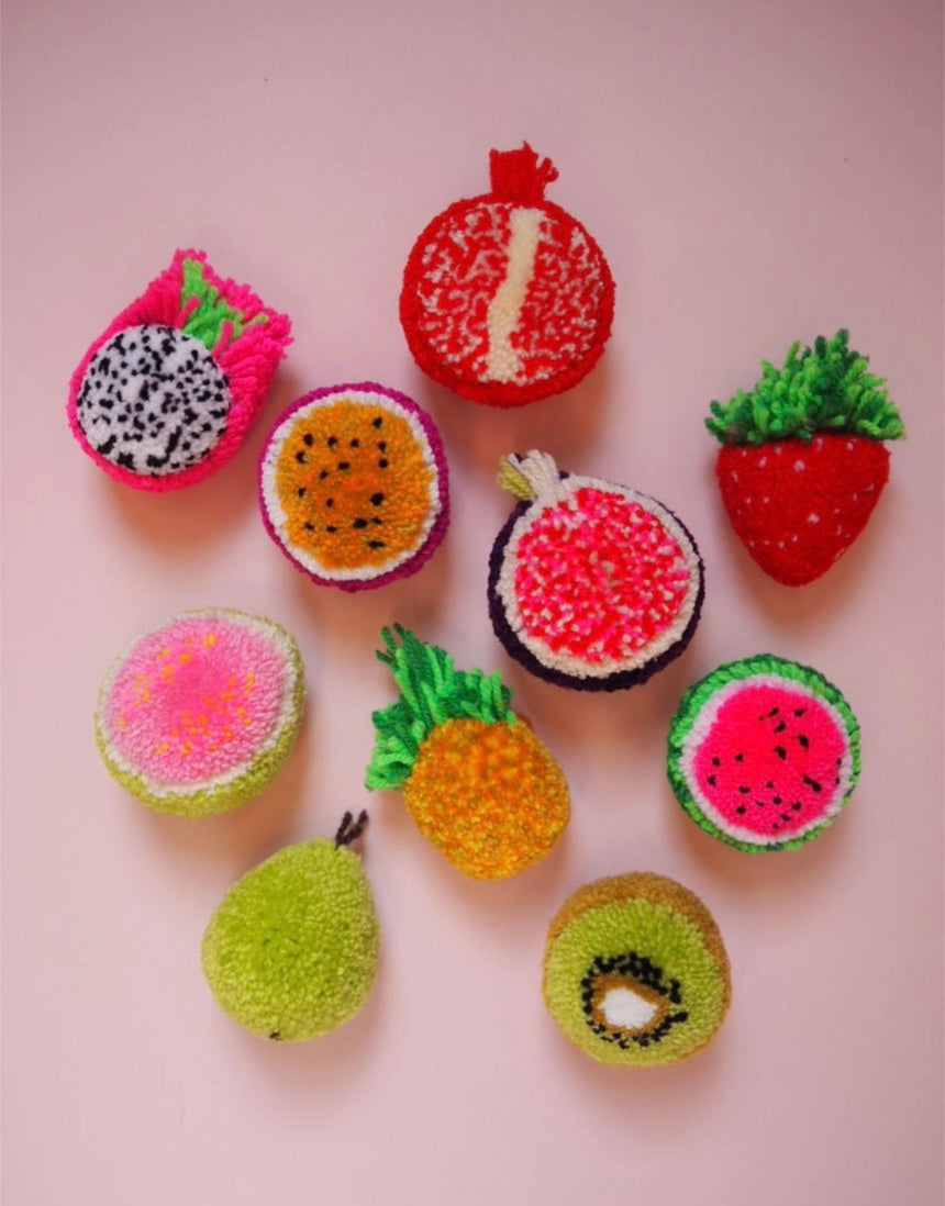 Fruit Salad Pom Pom Making Kit, Fat Pom Poms