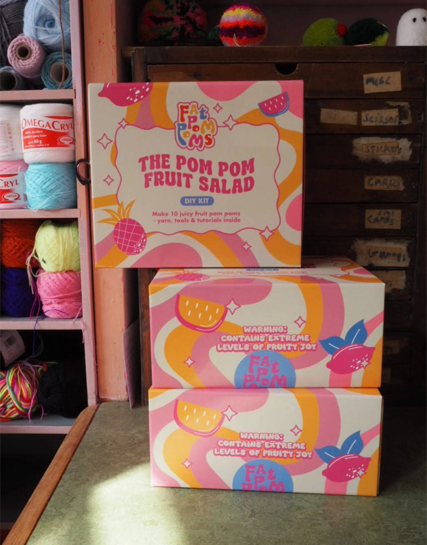Fruit Salad Pom Pom Making Kit, Fat Pom Poms