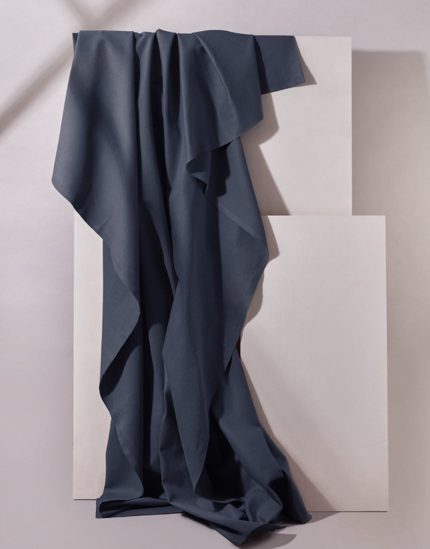 Deep Charcoal Light Cotton Gabardine Twill Fabric, Atelier Brunette