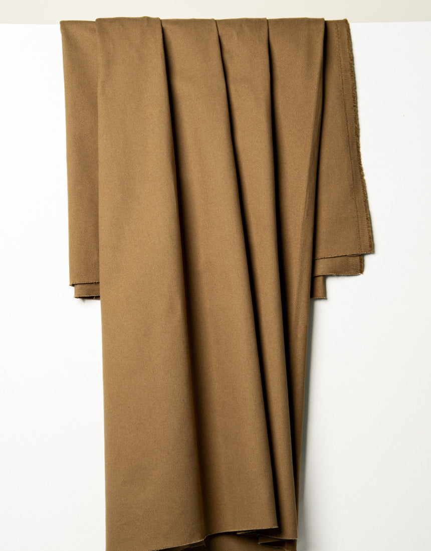 Iced Mocha Light Cotton Gabardine Twill Fabric, Atelier Brunette