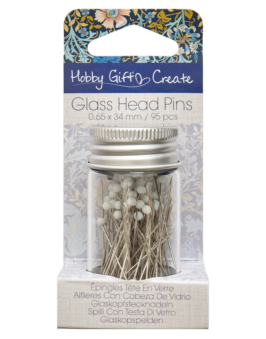 Glass Headed Pins in Jar, Floral Arts and Crafts