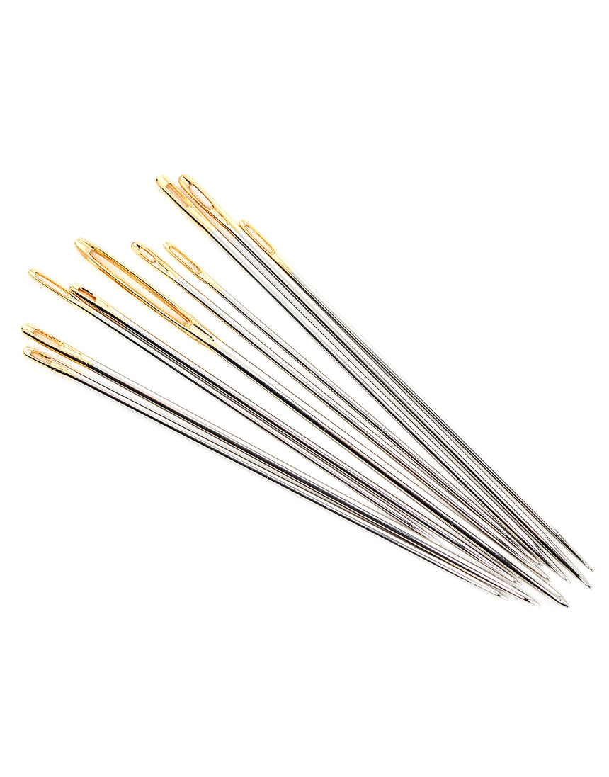 Household Sewing Needles in glass tube, Gold Eye, Floral Arts and Crafts