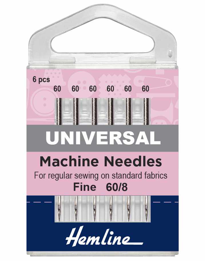 Universal Sewing Machine Needles, Extra Fine Fabric 60/8