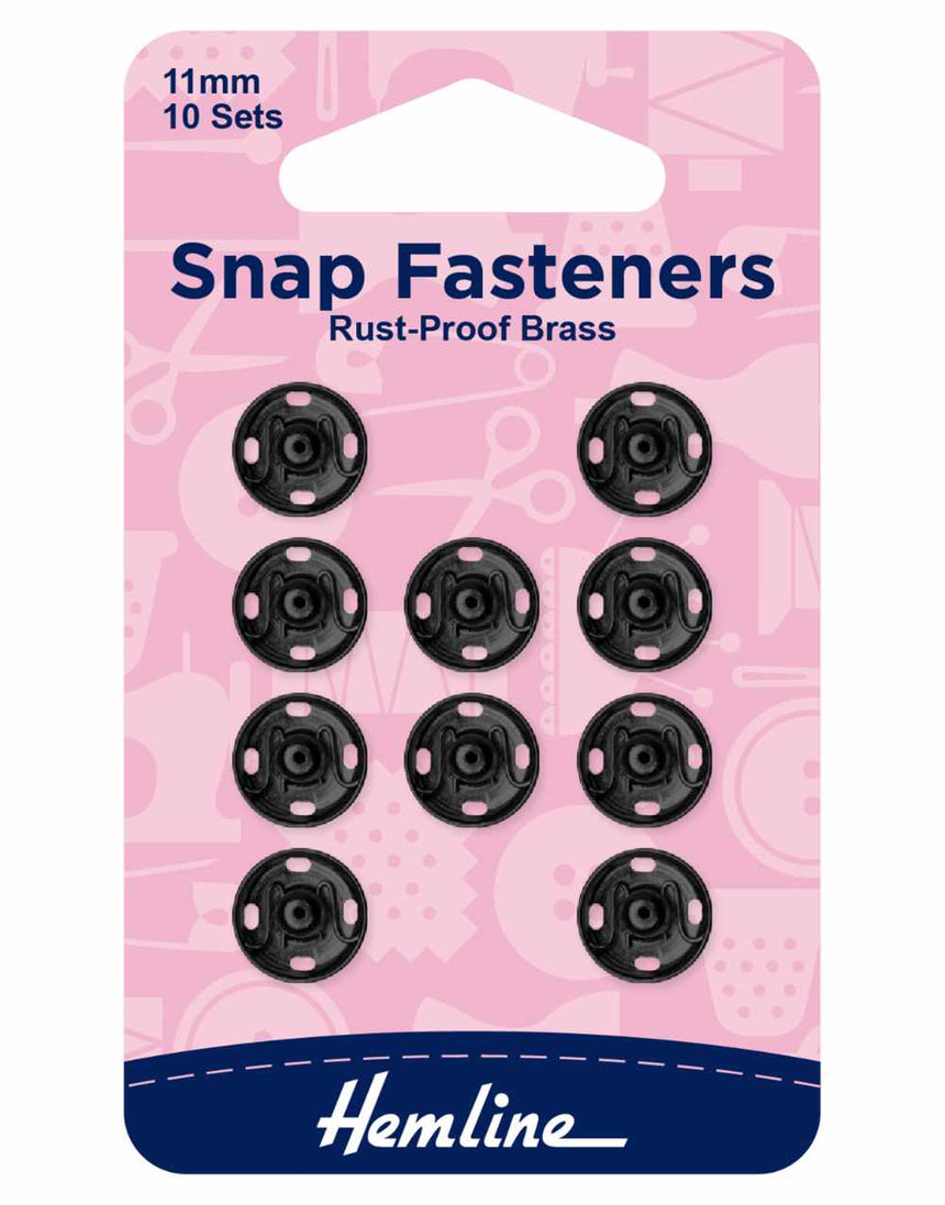 11mm Black Sew On Snap Fasteners