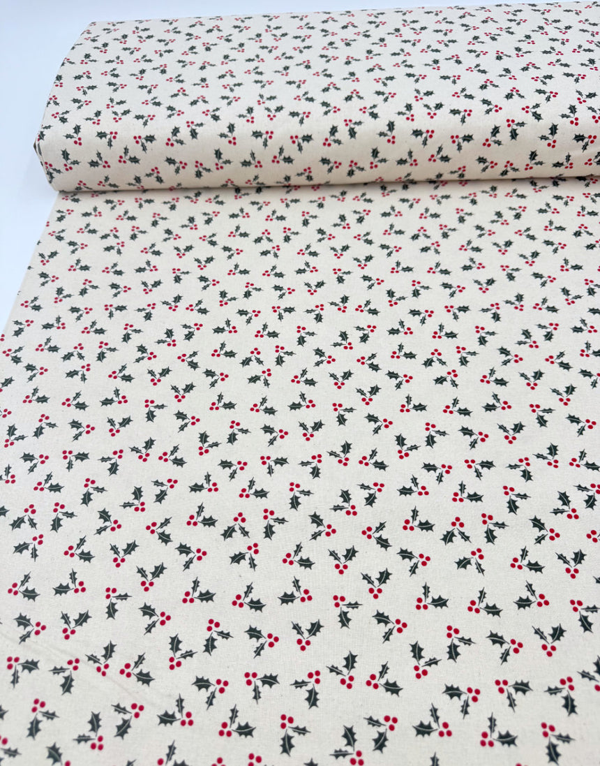 Holly Sprigs Christmas Cotton Fabric