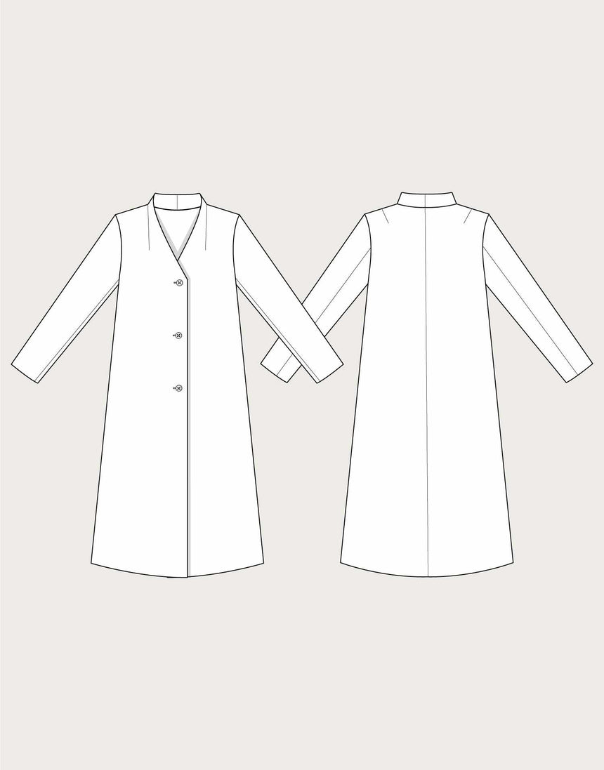 V-Neck Coat Sewing Pattern, The Assembly Line