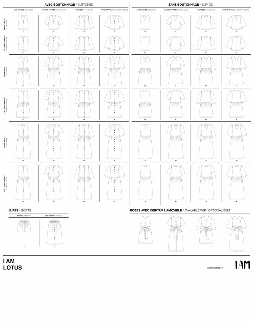 Lotus Top & Dress Sewing Pattern, I AM Patterns